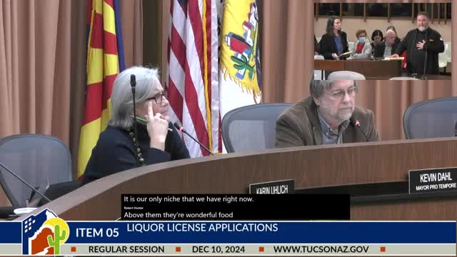 Tucson Council Reviews Restaurant License Amid Traffic Safety Concerns in Ward 6