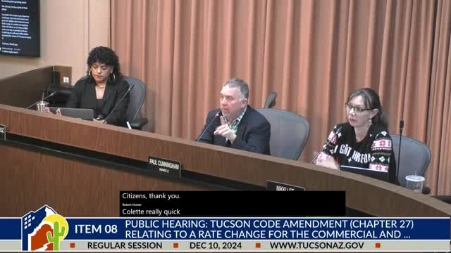 Tucson City Council Approves Water Fee and Zoning Code Amendments