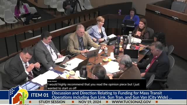 Tucson Council discusses fare-free transit and budget strategies for community funding