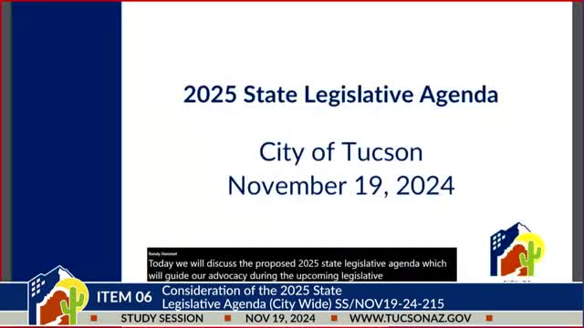 Tucson Council unveils legislative agenda focusing on funding and community resilience