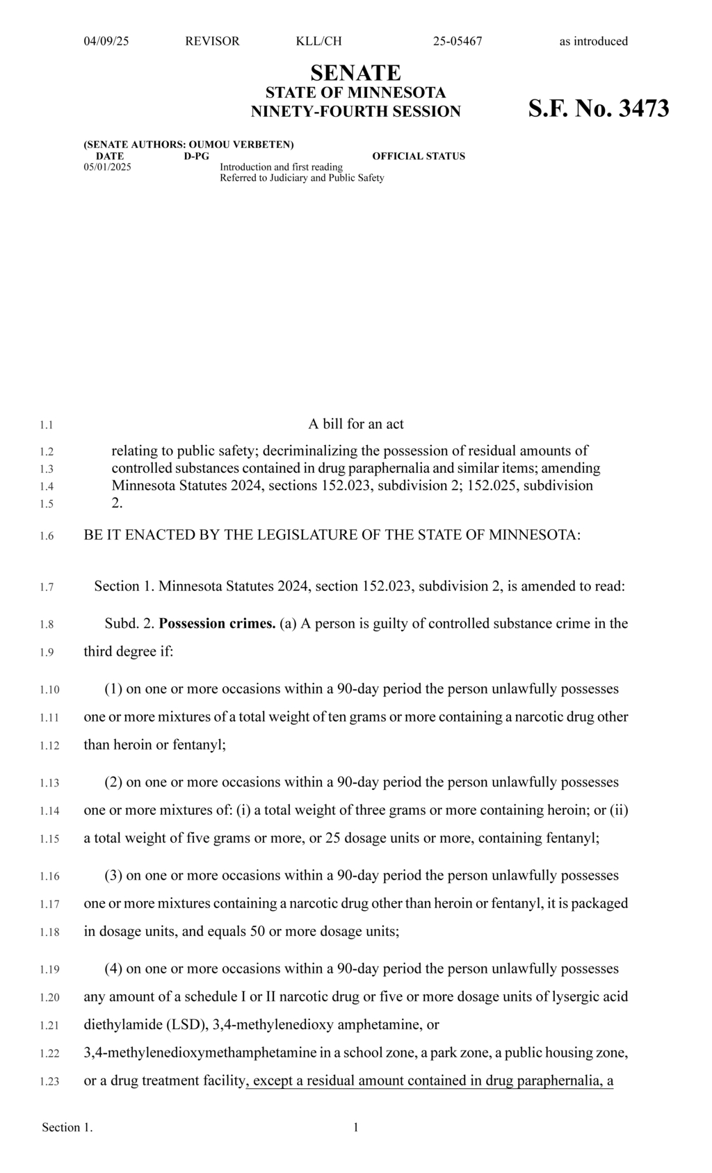 Minnesota legislature modifies drug possession laws with new safety bill