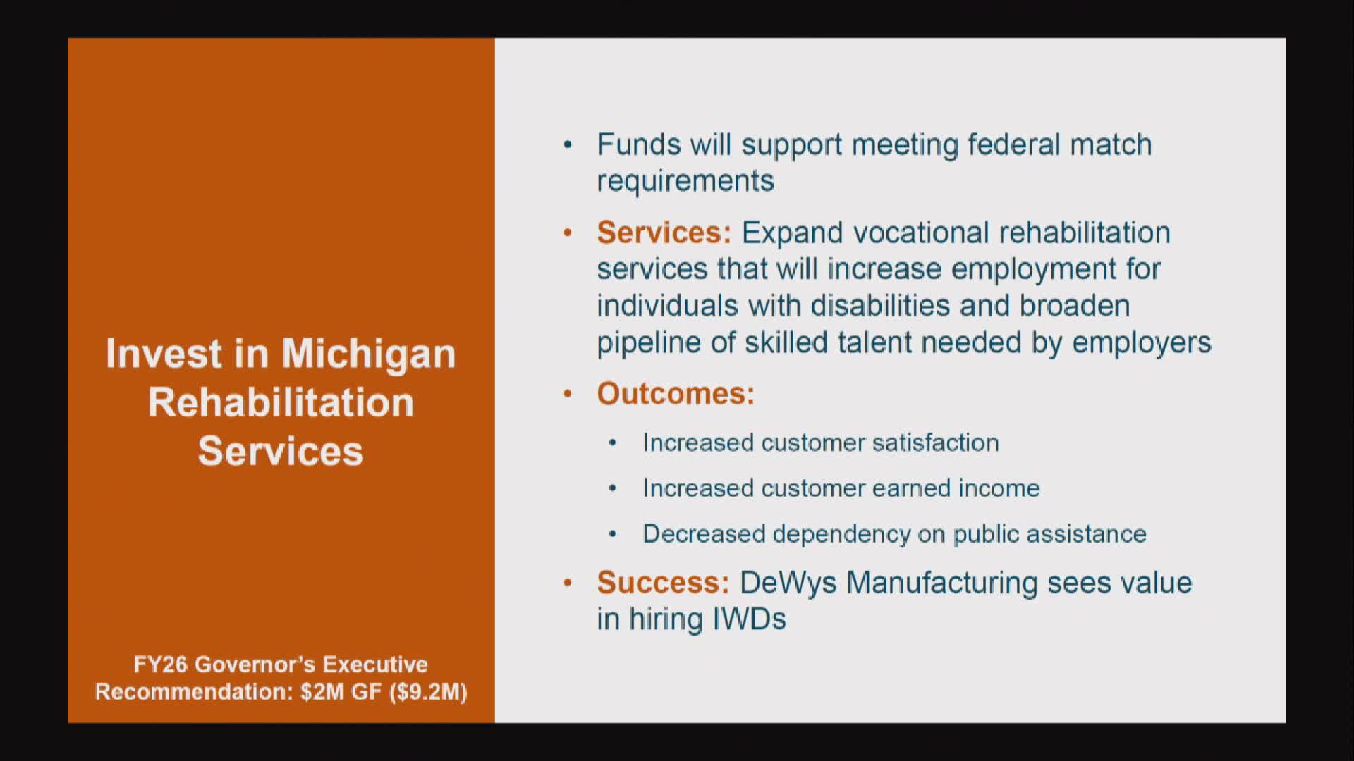 Michigan vocational rehabilitation expands services with $2M investment to boost employment