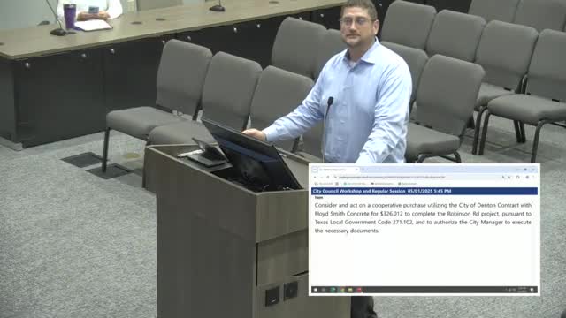 Council approves $326,012 cooperative purchase to finish Robinson Road project