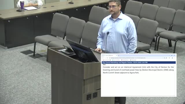 Council okays $302,654 ILA with Denton to bury power lines near Agora Park