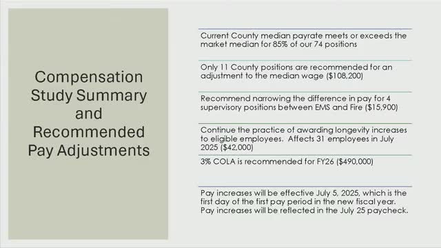 Court hears compensation study; budget committee recommends 3% COLA and $108,200 median adjustments