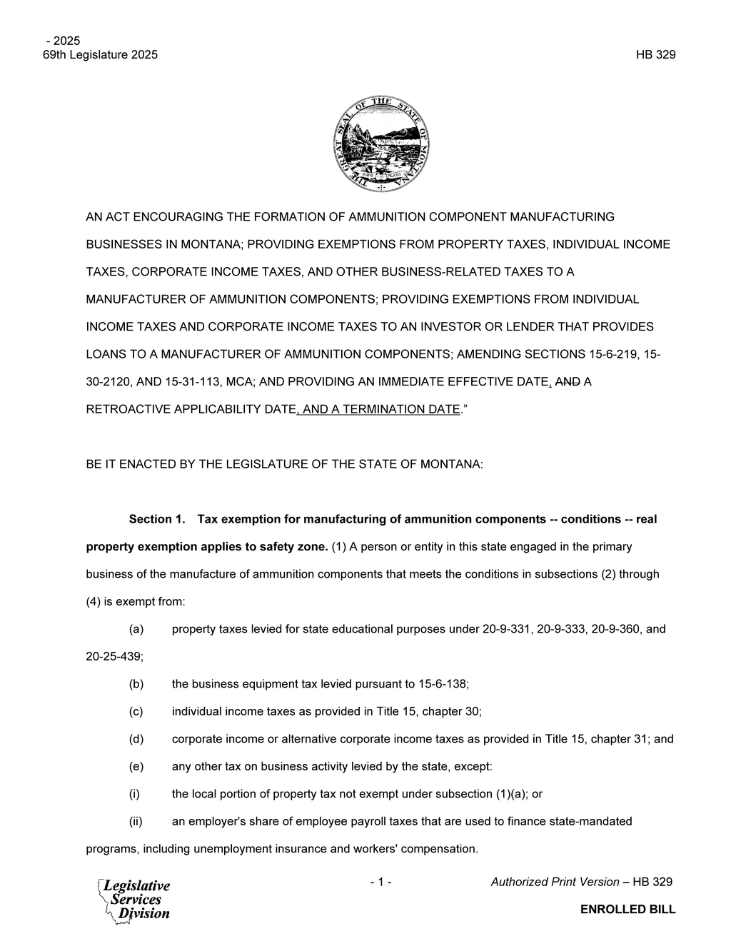Montana legislature updates property tax exemptions for businesses and personal property