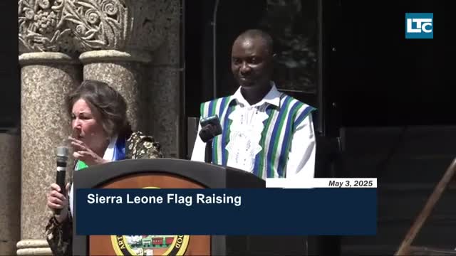President Michael Gandhi speaks at Sierra Leone's 64th Independence Ceremony in Lowell