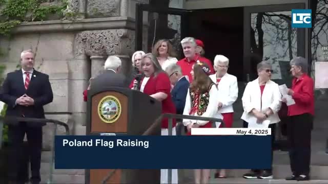 Reverend Tennis blesses gathering for Polish Constitution Day observance