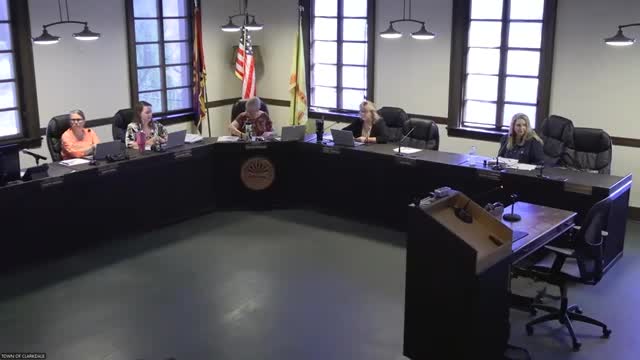APS Director Frank Sanderson presents fire mitigation strategies to Clarkdale Council