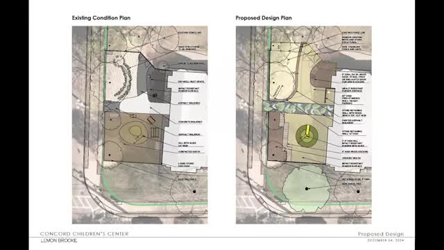 Community commission reviews playground renovation plans incorporating natural materials
