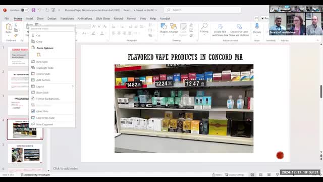 Concord Board of Health debates flavored nicotine products enforcement strategy