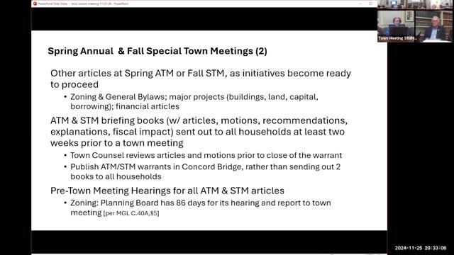 Concord town council reviews warrant process for clearer public voting guidance