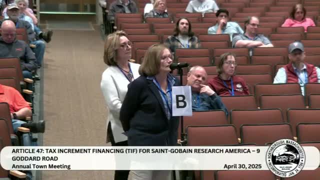 Northborough discusses TIF negotiations for Saint Gobain's project investment