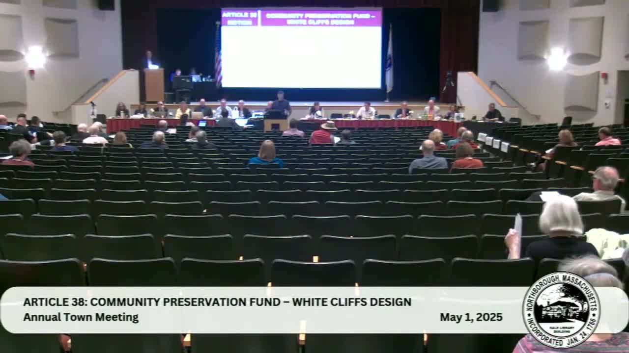 Town meeting approves demolition-design funding but rejects deed-restriction authority to convey White Cliffs