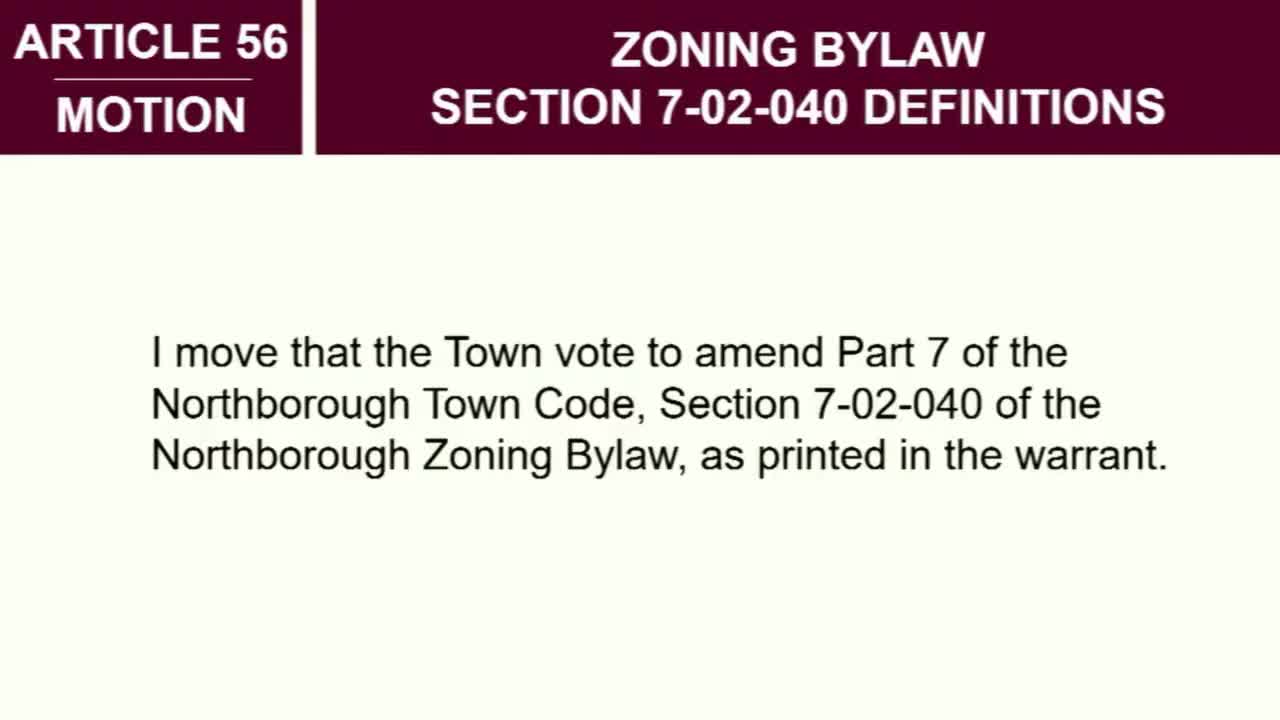 Town meeting adopts zoning changes: accessory dwelling units by-right, lot-shape rules, signs and inclusionary density bonus