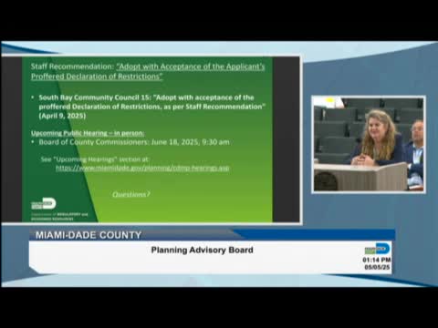 PAB backs Lennar land‑use change for southwest Homestead site; applicant’s proffer limits units to 320