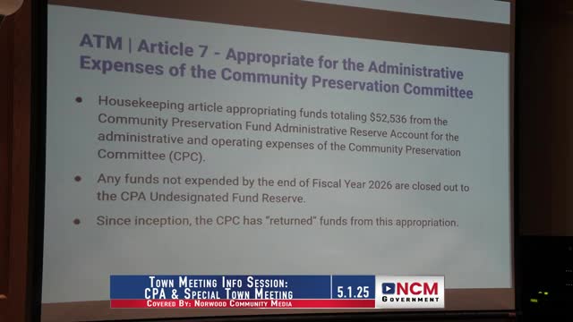 Norwood CPC advances housing, historic‑preservation and recreation projects including Washington Heights roof and Highland Cemetery nomination