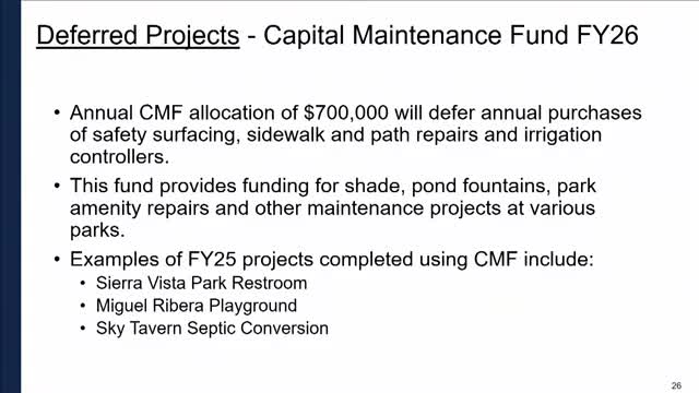 Reno City Council discusses $700K park funding and multiple capital improvement projects