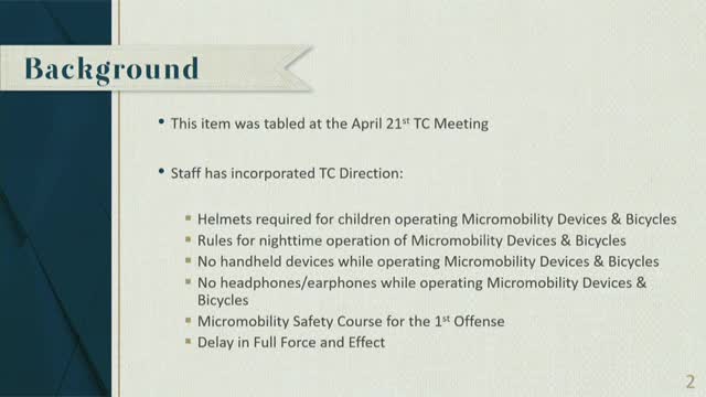 Town Council enacts new regulations for micro mobility devices and bicycle safety