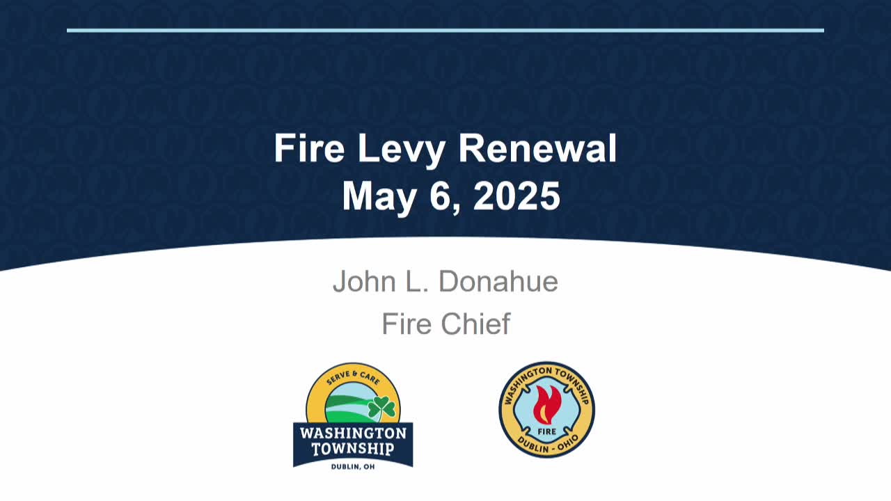 Washington Township proposes fire levy renewal for continued funding and services
