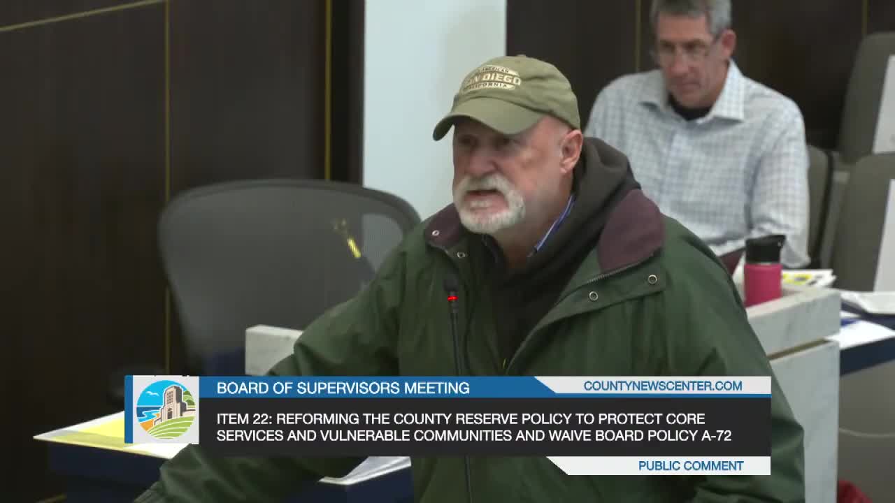 San Diego County leaders debate reserve policy reforms to address poverty and funding cuts