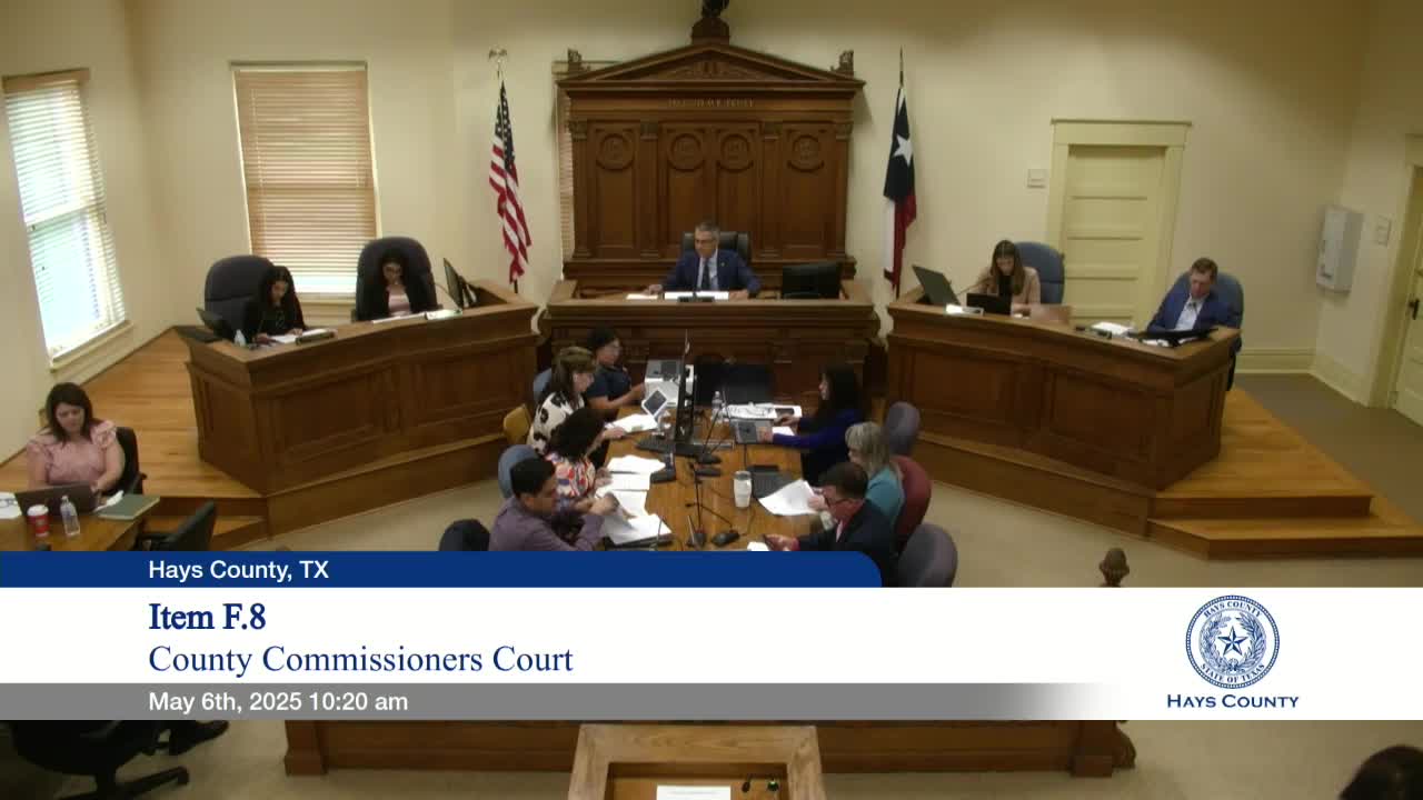 Court debates mental‑health diversion center design and approves 16 correctional officer hires to bring inmates back to Hays County