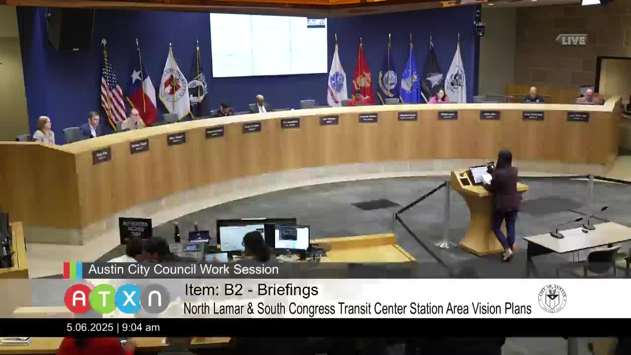 Austin staff brief council on North Lamar, South Congress station-area vision plans ahead of May 22 public hearings