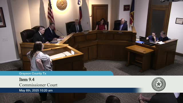 Grayson County Commissioners approve consent items, vendor payment, fee correction and public-health contract