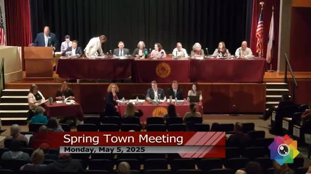 Town moderator opens meeting with veteran recognition and pledge of allegiance