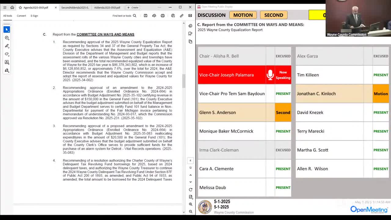 Wayne County officials approve countywide equalization report showing assessed values rose about 7.6%