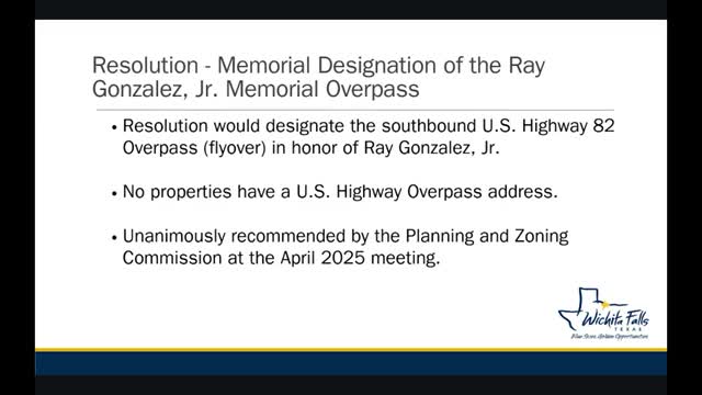Wichita Falls City Council honors veteran Ray Gonzales with memorial highway designation