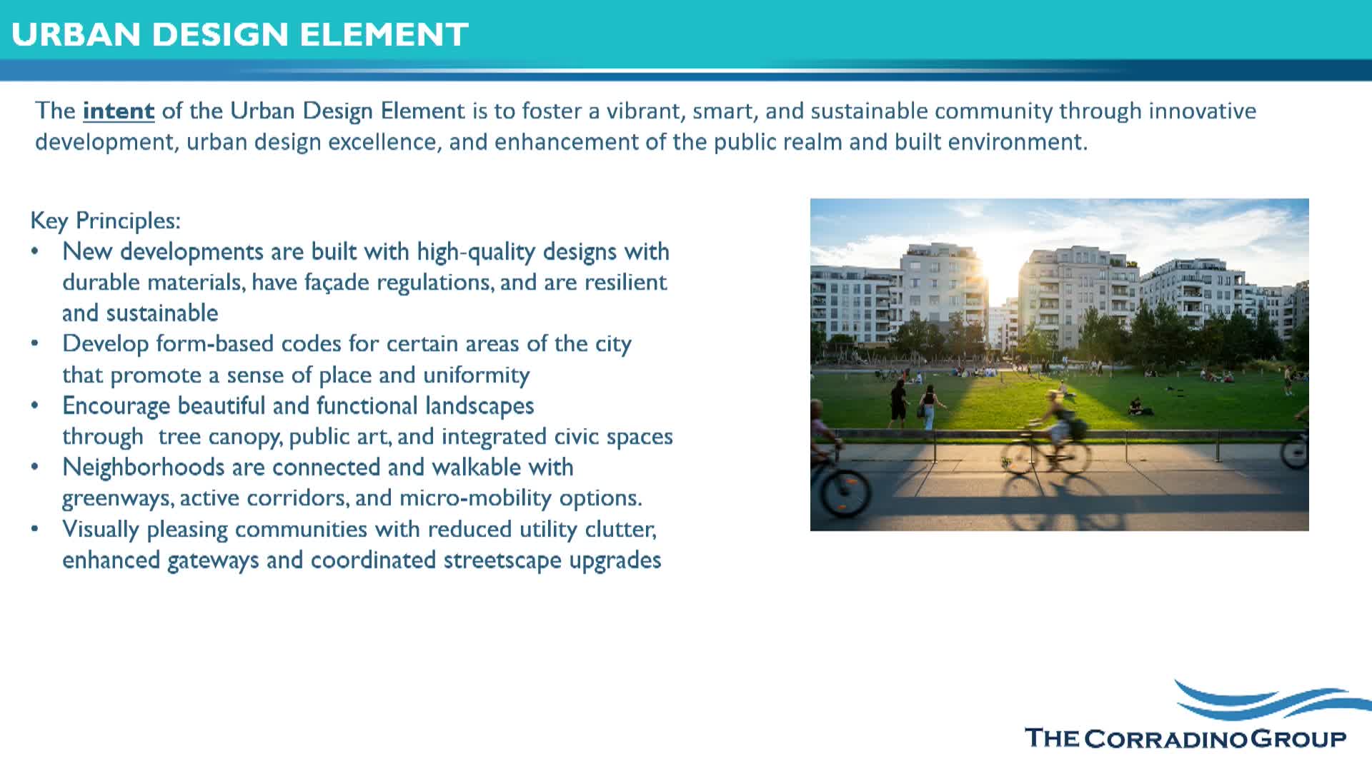 City outlines urban design strategies for sustainable community development