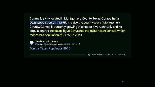Conroe city council holds public hearing on population growth exceeding 100K