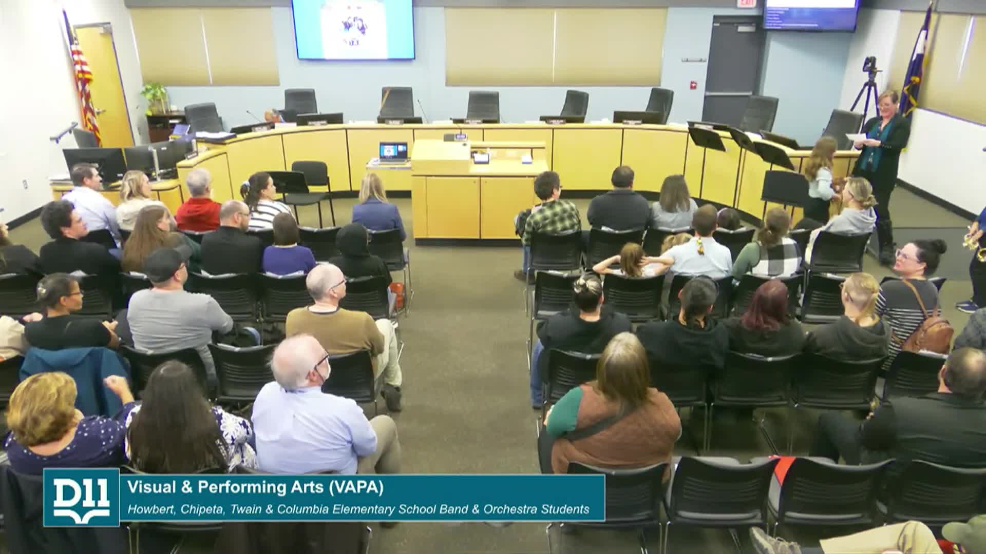 D11 Board Meeting Recognizes Student Performances and Music Program Success