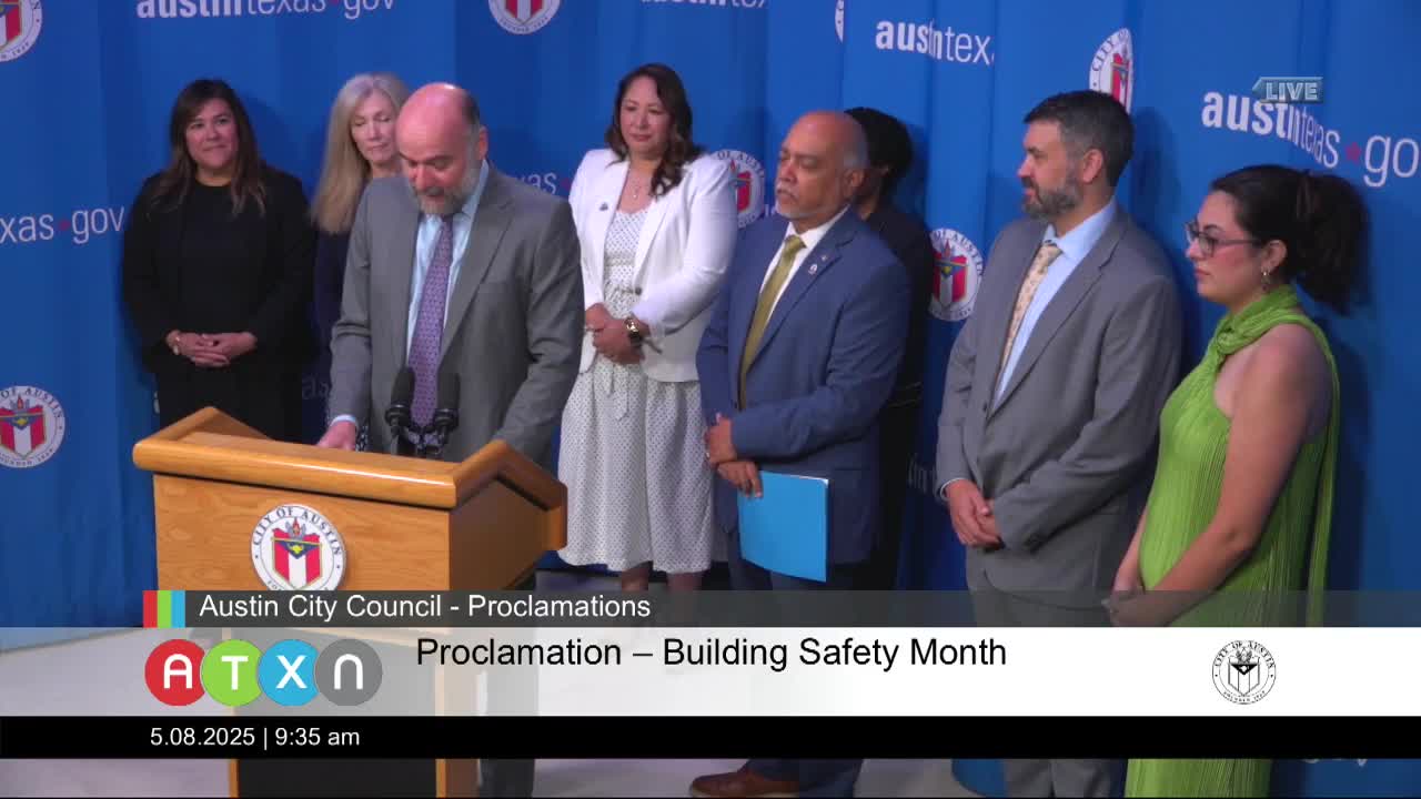 Austin City Council Proclaims May 2025 as Building Safety Month