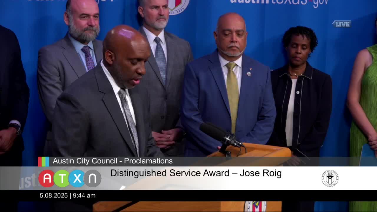 Jose Roy Receives Distinguished Service Award from Austin City Council