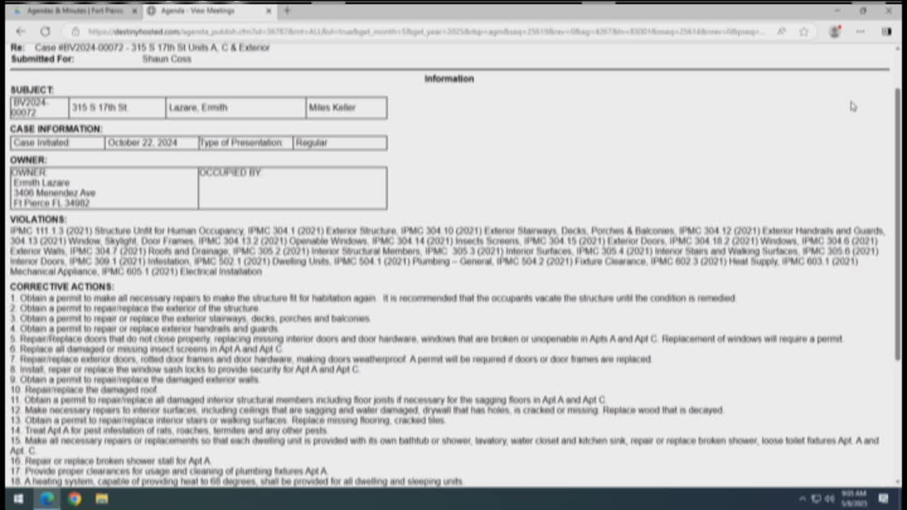 City Magistrate Orders 60 Days for Housing Code Violations Remediation