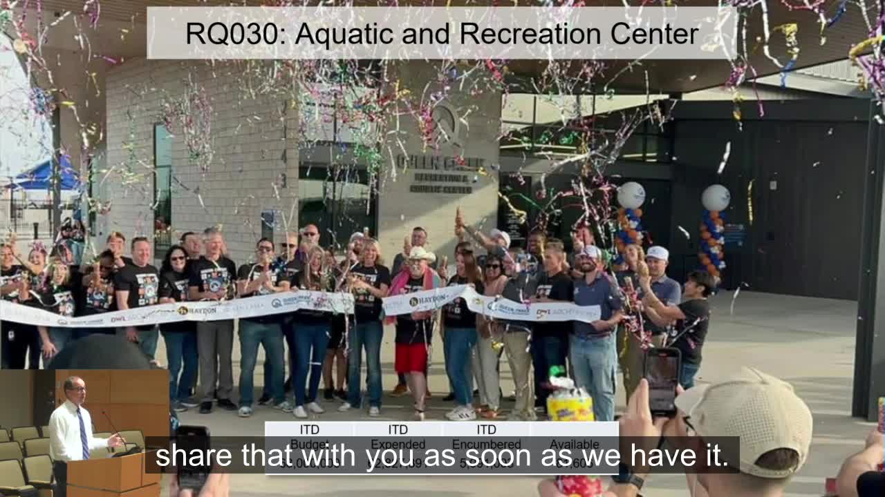 Mayor Wheatley updates on Aquatic Center and Pinal County grant projects