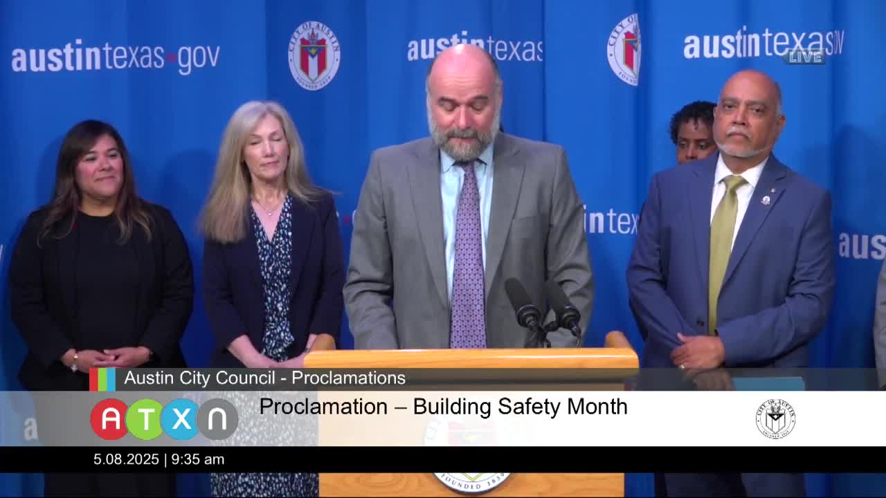 Austin declares May 2025 Building Safety Month honors director Jose Roig