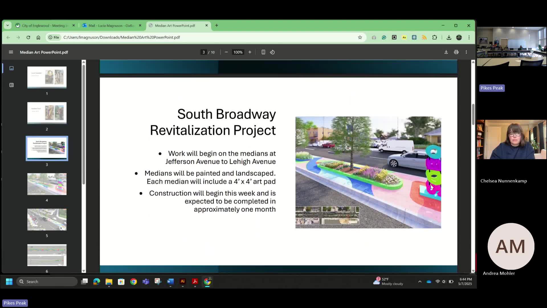 South Broadway revitalization project to install art pads on medians