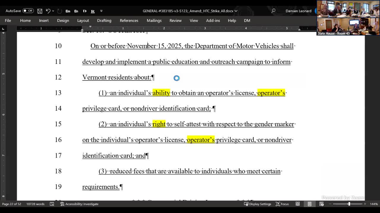 Vermont DMV officials discuss self-attestation for gender identity on IDs