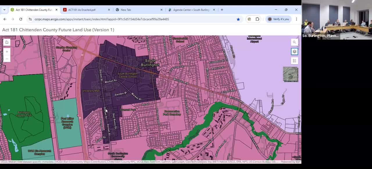 South Burlington Planning Commission reviews growth areas and conservation strategies