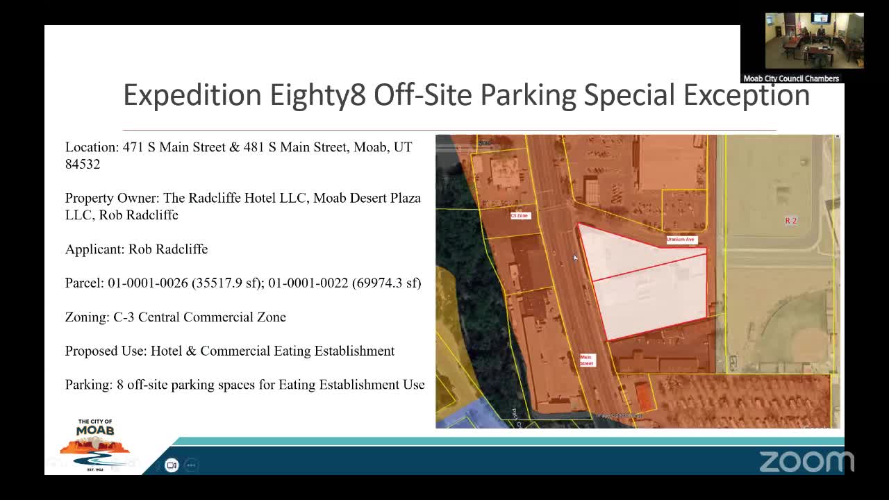 Moab Planning Commission approves special parking exception for Expedition 88 restaurant