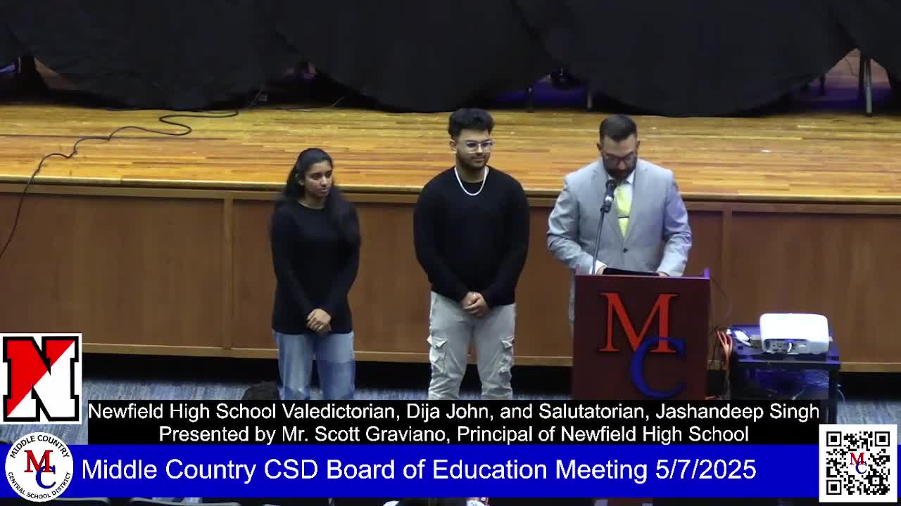 Newfield High celebrates salutatorian Josh and valedictorian Diya for academic excellence