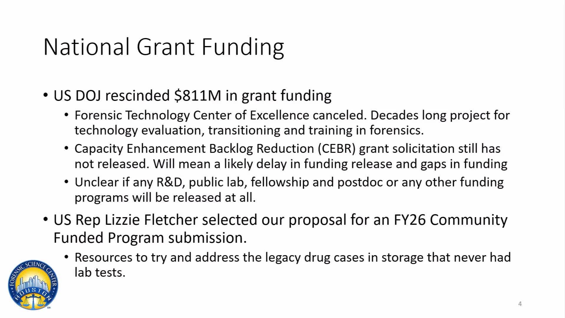 Forensic Technology Center grant cut raises concerns for national labs and personnel