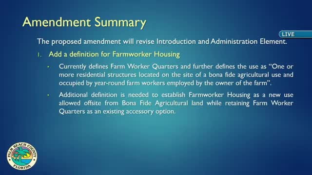Council approves amendment for off-site farmworker housing in Glades tier