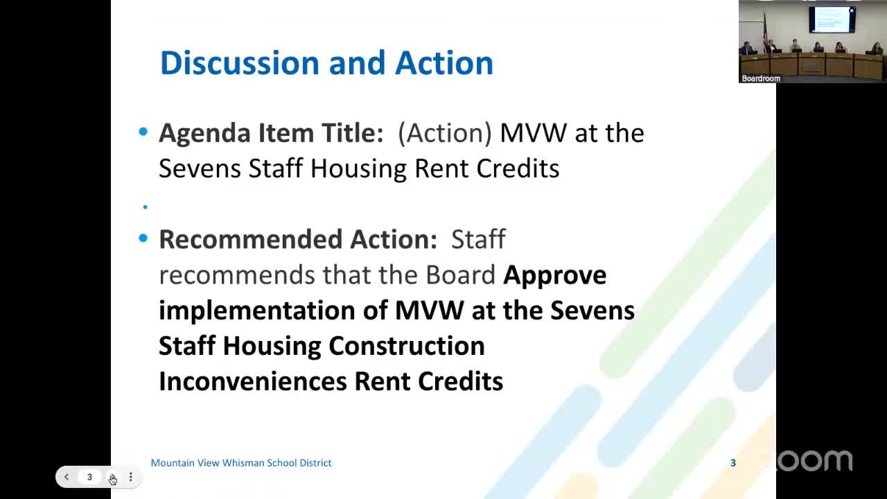 Trustees approve rent credits for Mountain View West staff housing construction