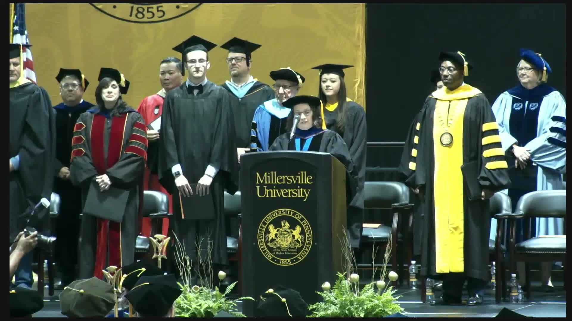 Millersville University celebrates graduation with Provost Gail Gasbridge and faculty greetings