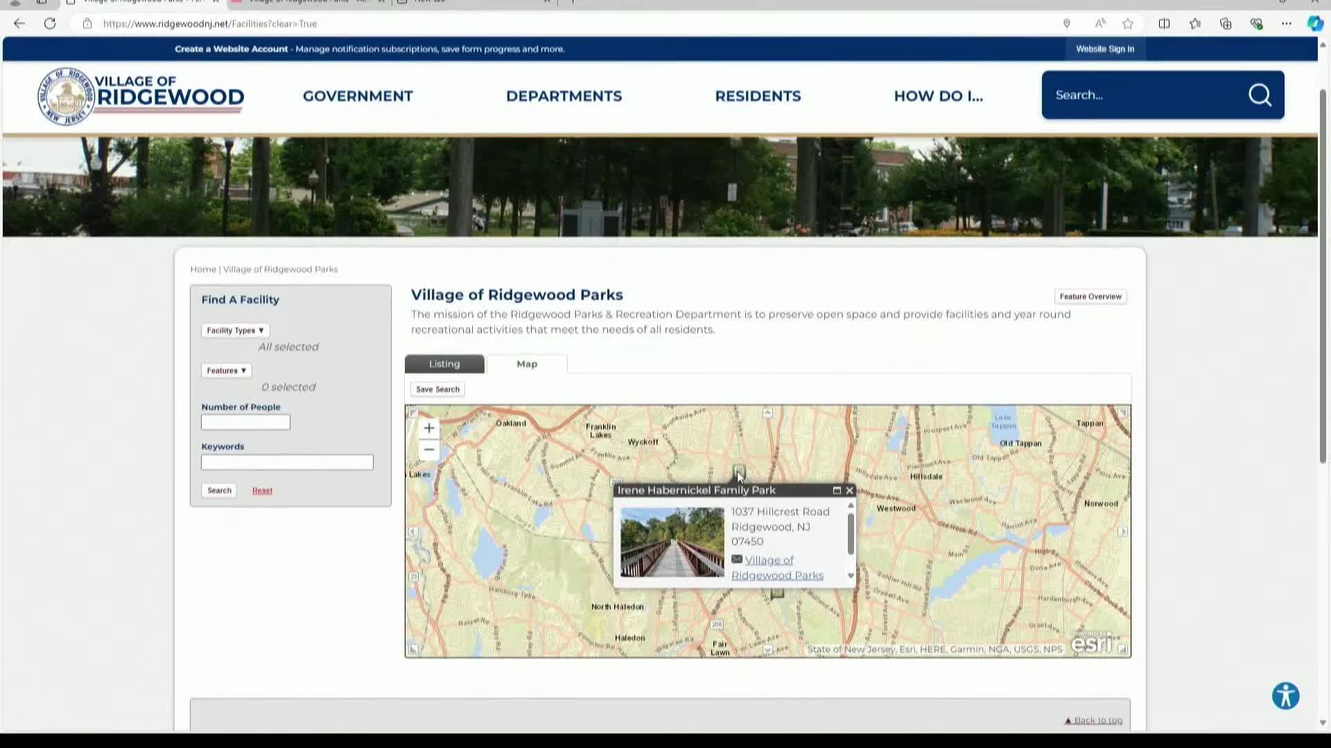Ridgewood develops park search tool for amenities like playgrounds and sports fields