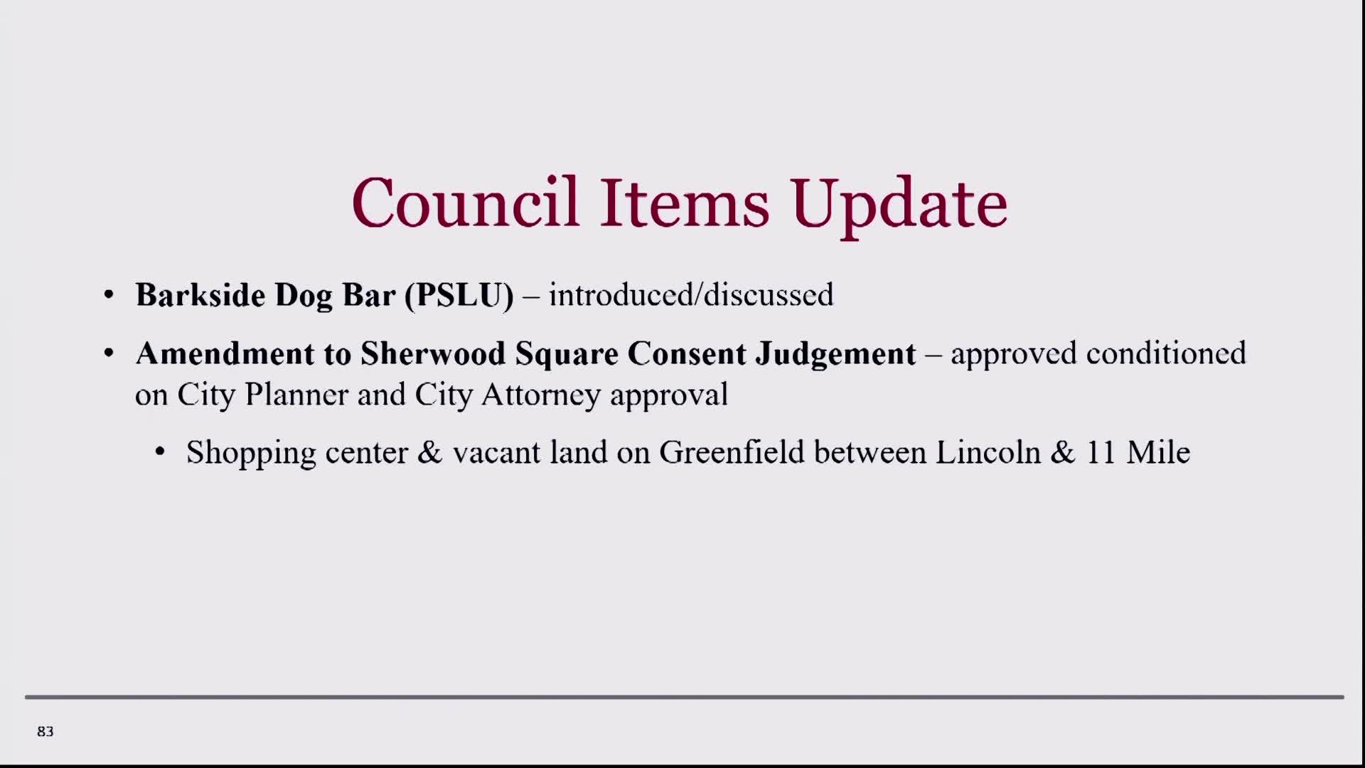 Council approves expansion plans for Jerusalem Pizza and Greenfield redevelopment